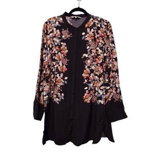 Part Two Copenhagen Kidella Floral Top Women EU42 US 12 Navy Blouse Boho Cottage
